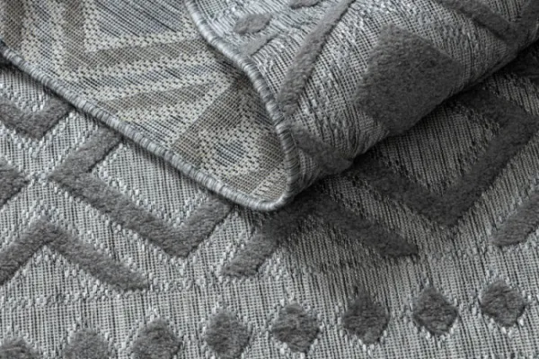 Koberec SOLE D3852 Boho, romby - ploské tkanie sivý