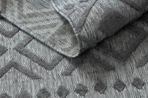 Koberec SOLE D3852 Boho, romby - ploské tkanie sivý