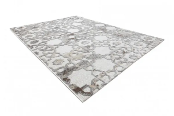 Koberec SOLE D3882 Ornament - ploské tkanie béžový / sivý