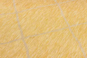 Koberec šnúrkový SIZAL PATIO ploské tkanie 3075 romby žltý / béžový