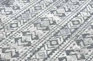 Koberec SOLE D3732 Aztécky, romby - ploské tkanie, sivý/ béžový