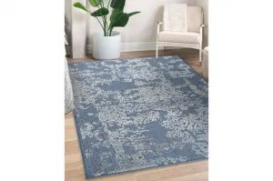 Koberec SOLE D3811 Ornament - ploské tkanie modrý / béžový