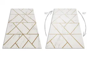Koberec EMERALD exkluzívny 1012 glamour, styl geometrický, marmur krém / zlatý