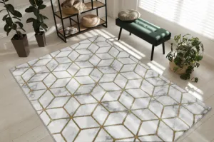 Koberec EMERALD exkluzívny 1014 glamour, styl kocka krém / zlatý