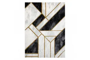 Koberec EMERALD exkluzívny 1015 glamour, styl marmur, geometrický čierny / zlatý