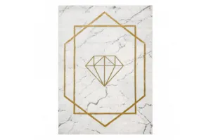 Koberec EMERALD exkluzívny 1019 glamour, styl diament, marmur krém / zlatý