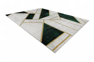 Koberec EMERALD exkluzívny 1015 glamour, styl marmur, geometrický fľaškovo zelený / zlatý