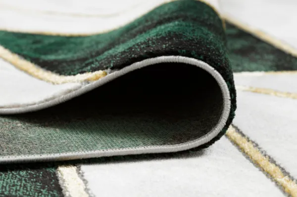 Koberec EMERALD exkluzívny 1015 glamour, styl marmur, geometrický fľaškovo zelený / zlatý