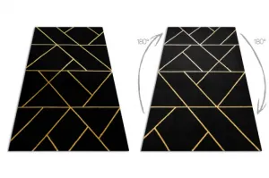 Koberec EMERALD exkluzívny 1012 glamour, sty geometrický čierny / zlatý