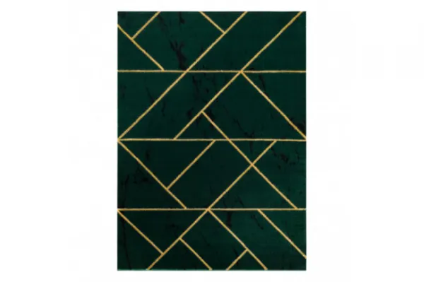 Koberec EMERALD exkluzívny 1012 glamour, styl geometrický, marmur fľaškovo zelený / zlatý
