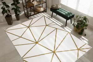 Koberec EMERALD exkluzívny 1013 glamour, styl geometrický krémový / zlatý