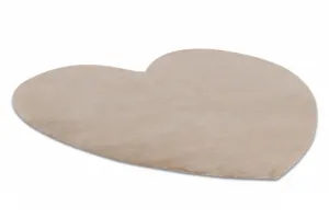 Koberec protišmykový SHAPE 3105 Srdce Shaggy - camel, béžový plyš
