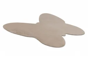 Koberec protišmykový SHAPE 3150 Motýľ Shaggy - camel, béžový plyš