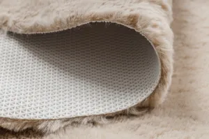 Koberec protišmykový SHAPE 3150 Motýľ Shaggy - camel, béžový plyš