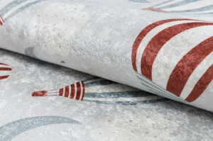 Koberec protišmykový BAMBINO 1349 Balóny, oblaky pre deti - sivý