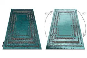 Koberec DE LUXE 1516 Ramka vintage - štrukturálny - zelený / antracit