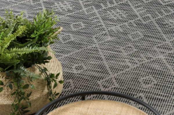 Koberec šnúrkový SIZAL PATIO ploské tkanie 3077 Boho - čierny