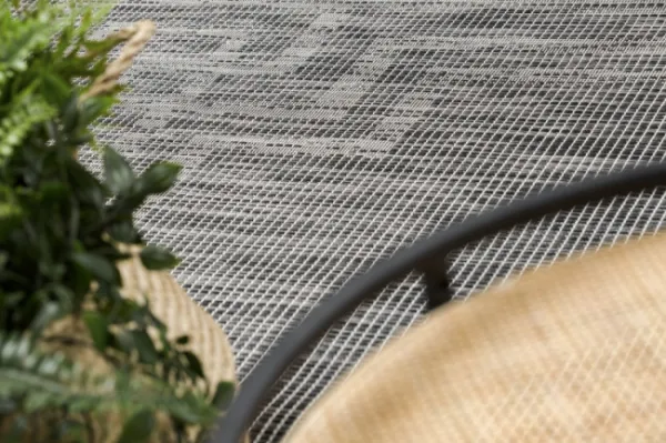 Koberec šnúrkový SIZAL PATIO ploské tkanie 3071 Grécky ramka - čierny