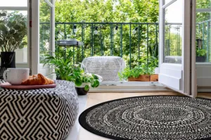 Koberec kruh SIZAL FLAT 48834690 čierny