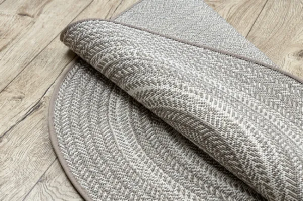 Koberec kruh SIZAL FLAT 48837686 Boho, vrkoč - béžový