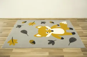 Detský koberec Kids 534431/89945- Lišiačik, sivý