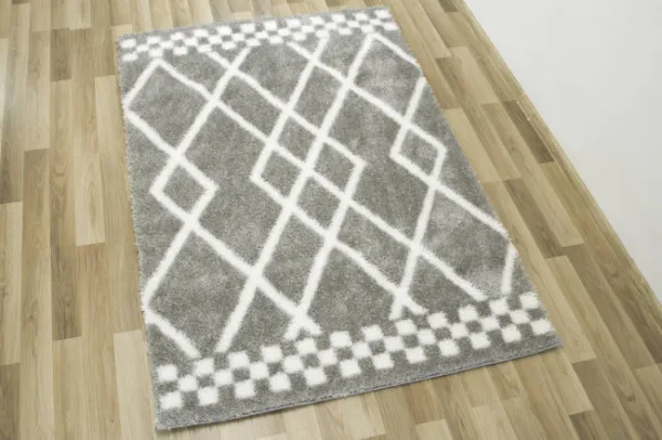 Koberec Boho 656 Romby krémový / sivý