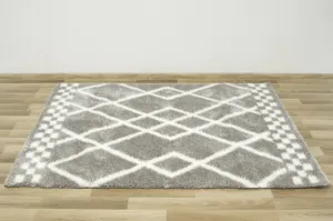 Koberec Boho 656 Romby krémový / sivý