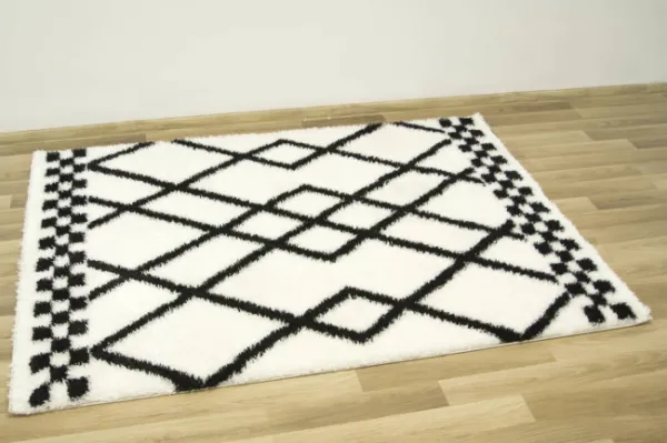Koberec Boho 656 Romby krémový / čierný