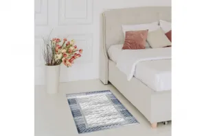 Koberec AKRYL VALS 103 Geometricky ramka 3D sivý / slonia kosť