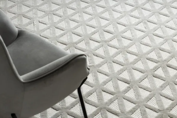 Koberec šnúrkový SANTO SIZAL 58500 Trojuholníky, geometrický béžový