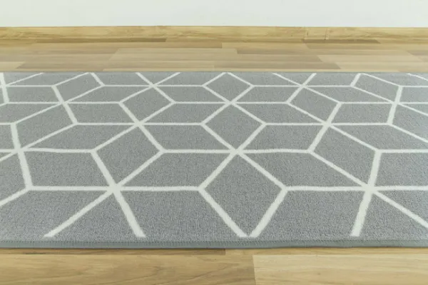 Protišmykový behúň Cubes 19 - svetlo sivý