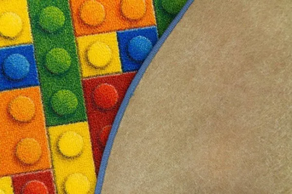 Detský koberec kocky lego viacfarebný kruh