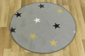 Detský koberec Stars 19, sivý / viacfarebný