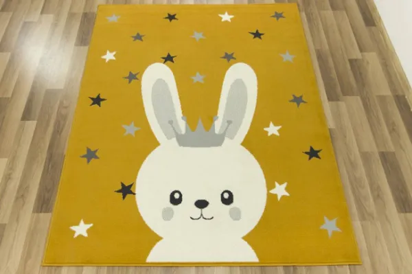 Detský koberec Kids 533927/89955 Zajačik, horčicový