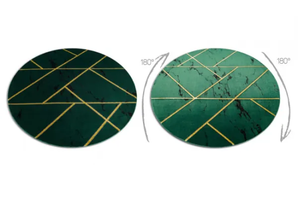 Koberec EMERALD exkluzívny 1012 kruh - glamour, marmur, geometrický zelený/zlatý