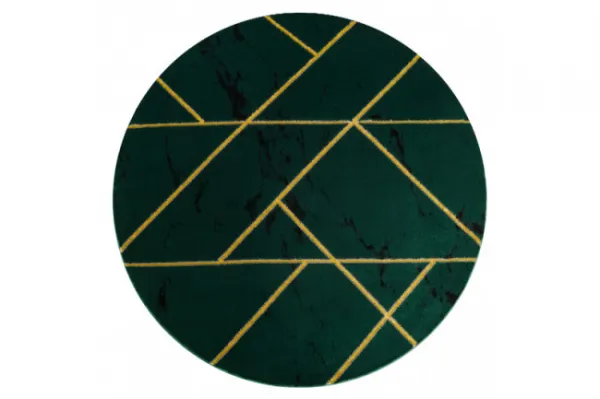 Koberec EMERALD exkluzívny 1012 kruh - glamour, marmur, geometrický zelený/zlatý
