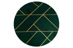 Koberec EMERALD exkluzívny 1012 kruh - glamour, marmur, geometrický zelený/zlatý