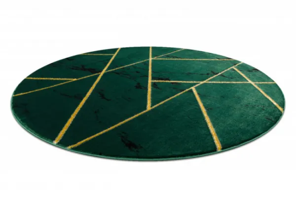 Koberec EMERALD exkluzívny 1012 kruh - glamour, marmur, geometrický zelený/zlatý