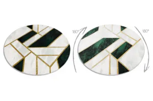 Koberec EMERALD exkluzívny 1015 kruh - glamour, marmur, geometrický zelený/zlatý
