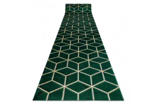Behúň EMERALD exkluzívny 1014 glamour, styl kocka zelený/zlatý