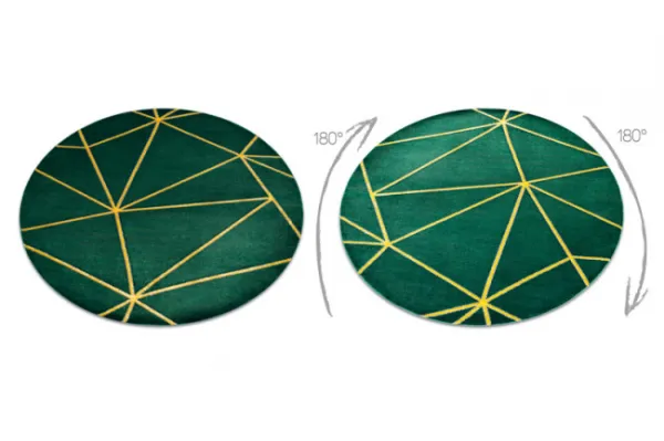 Koberec EMERALD exkluzívny 1013 kruh - glamour, geometrický zelený/zlatý