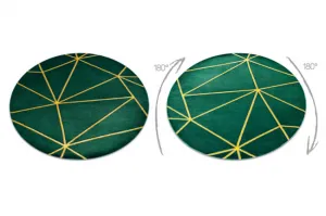 Koberec EMERALD exkluzívny 1013 kruh - glamour, geometrický zelený/zlatý