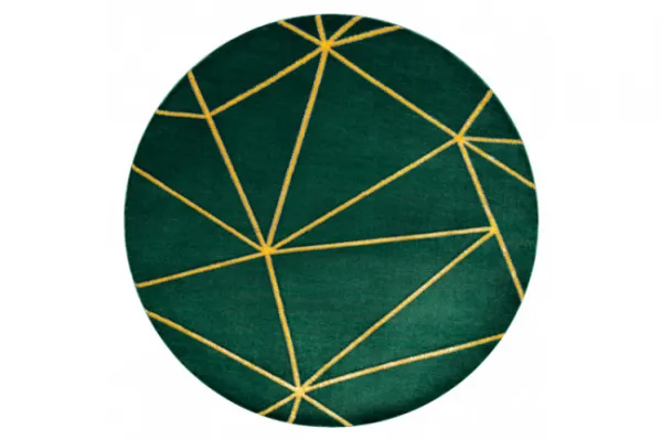 Koberec EMERALD exkluzívny 1013 kruh - glamour, geometrický zelený/zlatý