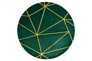 Koberec EMERALD exkluzívny 1013 kruh - glamour, geometrický zelený/zlatý