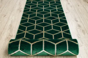 Behúň EMERALD exkluzívny 1014 glamour, styl kocka zelený/zlatý