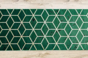 Behúň EMERALD exkluzívny 1014 glamour, styl kocka zelený/zlatý
