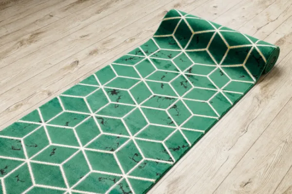 Behúň EMERALD exkluzívny 1014 glamour, styl kocka zelený/zlatý