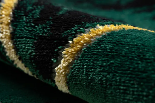 Koberec EMERALD exkluzívny 1020 kruh - glamour, marmur, trojuholníky zelený/zlatý
