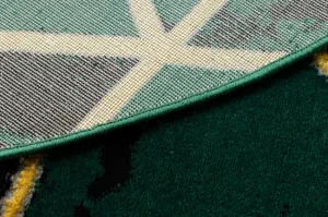 Koberec EMERALD exkluzívny 1020 kruh - glamour, marmur, trojuholníky zelený/zlatý