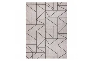 Koberec SIZAL FLOORLUX 20605 geometrický trojuholník - strieborný / čierny